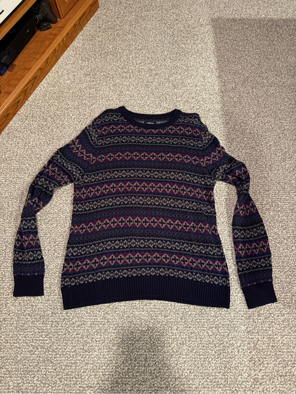 Croft and Barrow Diamond Pattern Knit Cotton Sweater